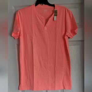 Pink Brand V Neck Tee Xs Fits Oversized By Alot- READ FULL POST.